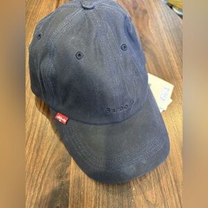 Barbour x Levi's Waxed Cap Navy Blue Cotton Tartan Streetwear Collab Hat Snap